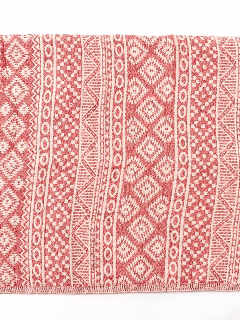 Red Geometric Turkish-Style Throw Blanket